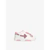 Off-white Pink Comb Kids' Out Of Office Leather Low-top Trainers Eur 38 / 5 Uk In Pink Comb