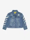 OFF-WHITE KIDS PAINT GRAPHIC DENIM JACKET