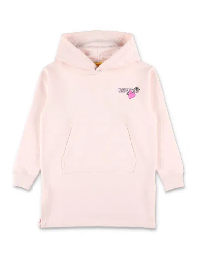 OFF-WHITE OFF-WHITE KIDS POP HEART PINK HOODIE SWEATSHIRT