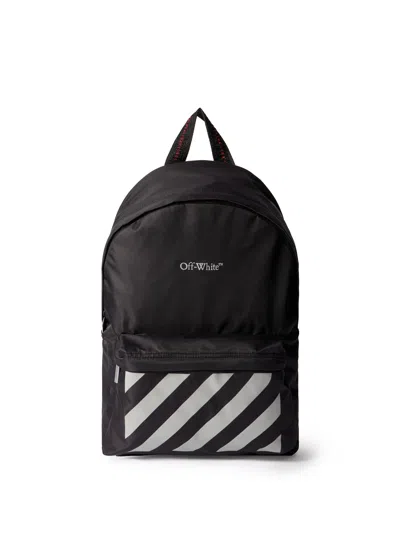 Off-white Kids Reflective Logo Backpack In Black