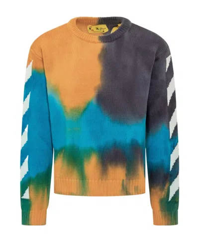 Off-white Kids Tie-dyed Knit Jumper In Multicolor