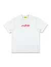 Off-white Kids White Cotton T-shirt With Pink Logo Print In White