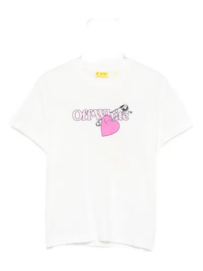 Off-white Off White Kids White Crew-neck, Short-sleeved T-shirt