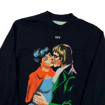 Pre-owned Off-white Kiss Long Sleeve T Shirt In Black