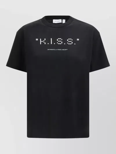 Off-white Kiss Quote Graphic Crew Neck T-shirt In Black