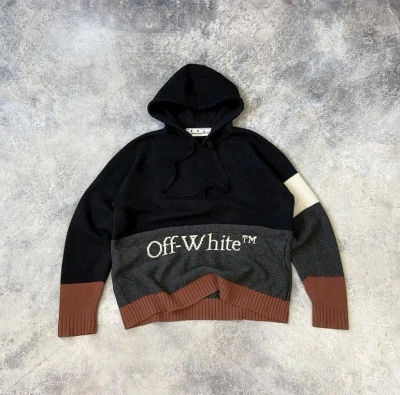 Pre-owned Off-white Knit Knitted Sweater Hoodie Virgil Abloh Y2k In Black