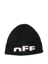 Off-white Knitted Beanie Hat In Black