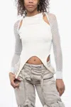 Off-white Ribbed And Mesh Knit Ltop In Multi