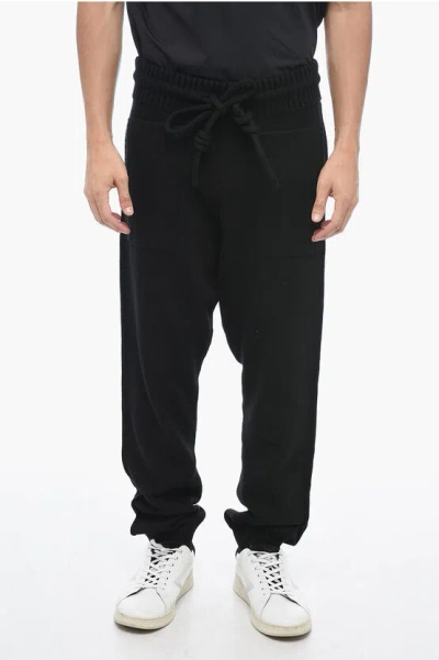 Off-white Knitted Diag Joggers With Embossed Logo In Black