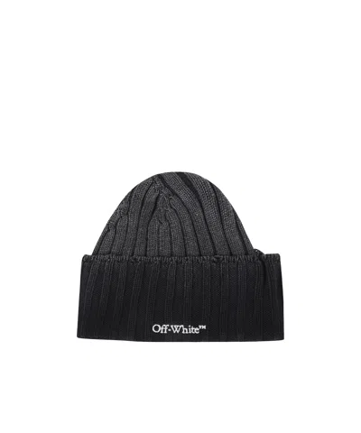 Off-white Knitted Hat In Black