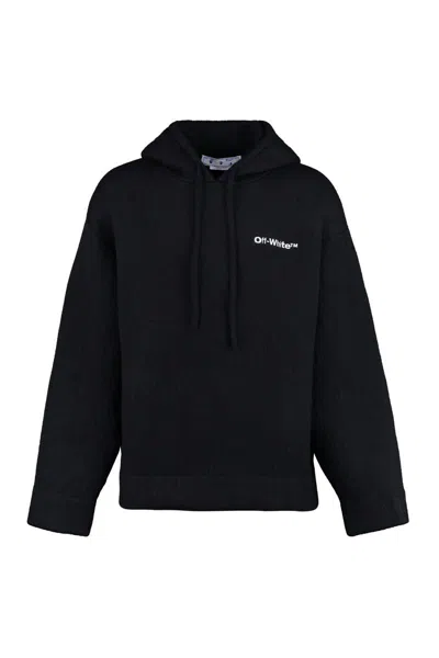 Off-white Off White Off White Knitted Hoodie In Black