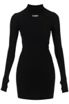 Off-white Off White Knitted Mini Dress With Off Logo In Black