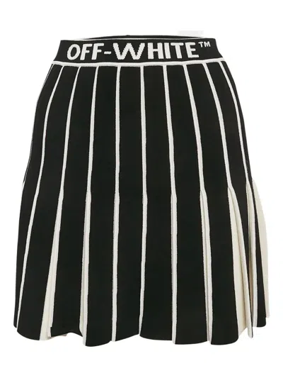 Pre-owned Off-white Knitted Pleated Mini Skirt