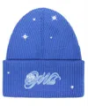 Off-white Embroidered Wool Beanie In Blue
