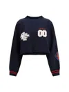 Off-white Royal Patch Crop Sweatshirt In Blue