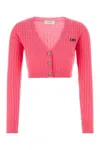 Off-white Off White Fuchsia Wool Blend Cardigan In Pink