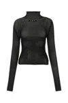 Off-white Black Black Mesh Design Top In Whitea