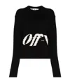 Off-white Off White Knt Swtr Cn Ls Logo Intrsa Wl In Black