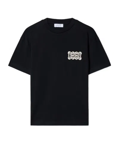 Off-white Lace-detailing T-shirt In Black