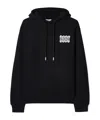 Off-white Lace Logo Appliqué Cotton Hoodie In Black