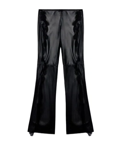 OFF-WHITE OFF-WHITE LACE-TRIM STRAIGHT LEG TROUSERS