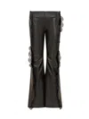 Off-white Lace-trim Straight Leg Trousers In Black