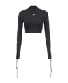 Off-white Laced Up Turtleneck Top In Black