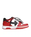 Off-white Two Tone Leather Out Of Office Mid-top Sneakers In Red