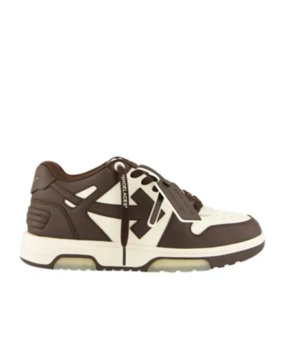 Off-white Lace-up Low-top Casual Shoes In Brown