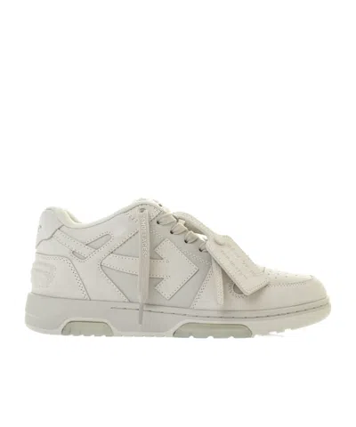 Off-white Beige Calf Leather Bos Taurus Low Top Sneakers In White
