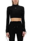 Off-white Laced Up Turtleneck Top In Black/white