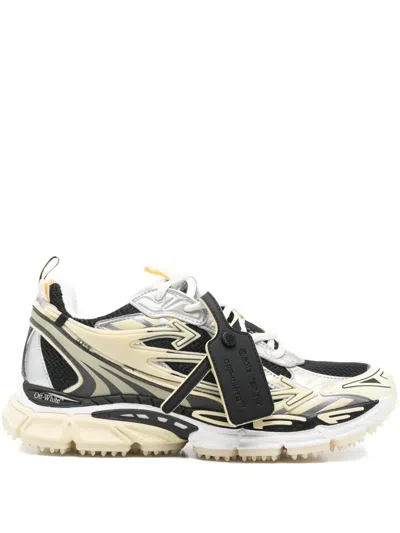 OFF-WHITE LACE-UP RUBBER TRAINERS
