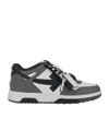 Off-white Out Of Office Grey Low Top Sneakers With Logo Patch On The Tongue And Contrasting Stitching In Leath In Black