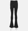 Off-white Laced Cutout Flared Pants In Black