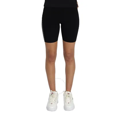 Off-white Ladies Black/white Rib-knit Biker Shorts