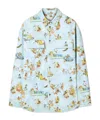 Off-white Fresco-print Denim Shirt In Blue