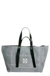 OFF-WHITE OFF-WHITE LARGE DAY OFF CROSTA TROMPE L'OEIL DENIM EFFECT LEATHER TOTE