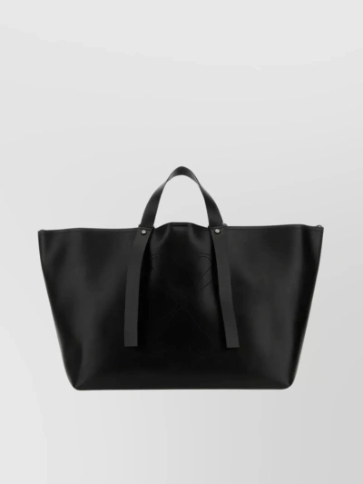 Off-white Large Leather Day Shopper In Black
