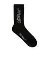Off-white Bookish Mid' Black Cotton Blend Socks In Black
