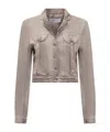 Off-white Cropped Fit Laudry Cargo Denim Jacket In Nude
