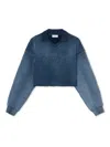 Off-white Laundry Crop Polo Sweatshirt In Blue