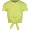Off-white Logo Rib Knotted Crop In Green