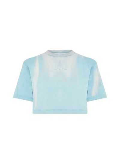 Off-white Laundry Logo Crop T-shirt In Green