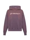 Off-white Men's Laundry Logo Skate Hoodie In Purple