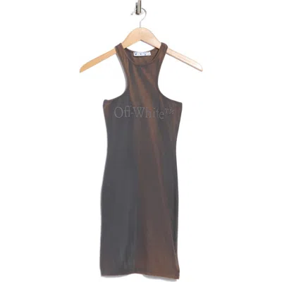 Off-white Laundry Rib Rowing Minidress In Gray