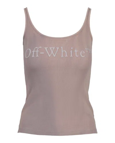 Off-white Laundry Ribbed Tank Top In Beige