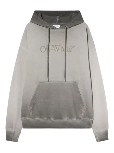 Off-white Kids' Laundry Skate Cotton Hoodie In Gray