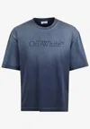 Off-white Vintage Round Neck Short Sleeve T-shirt In Blue