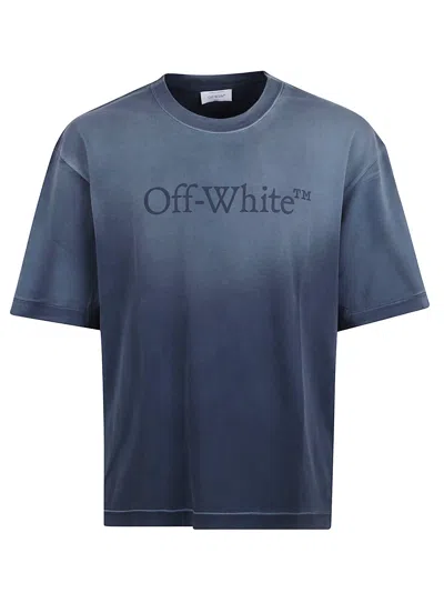 Off-white Vintage Round Neck Short Sleeve T-shirt In Blue