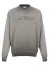 Off-white Gradient Design Cotton Crew Neck Sweatshirt In Blue